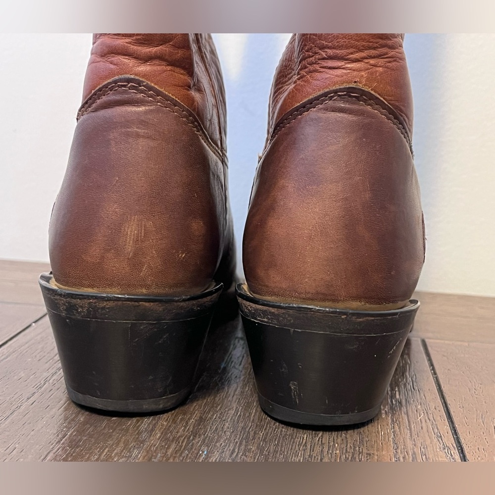 Double H Brown Leather Western Cowgirl Boots Womens size 6.5 - Picture 9 of 12